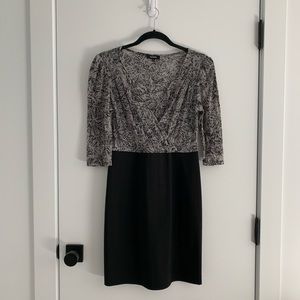 Express Black Grey Pencil Skirt Dress Sz. M